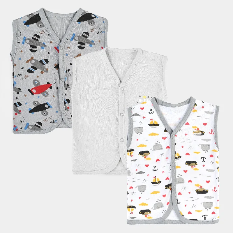 Baby Cotton Printed Vest 3Pcs Set