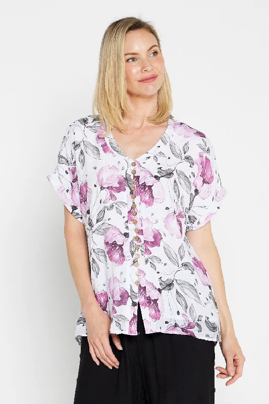 Gemma Top - Soft Pink Floral