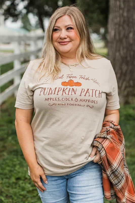 "Local Farm Fresh Pumpkin Patch" Graphic Tee- Tan