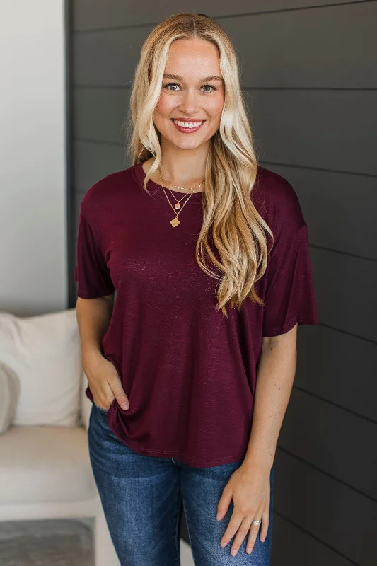 Tearing Down Boundaries Knit Top- Burgundy