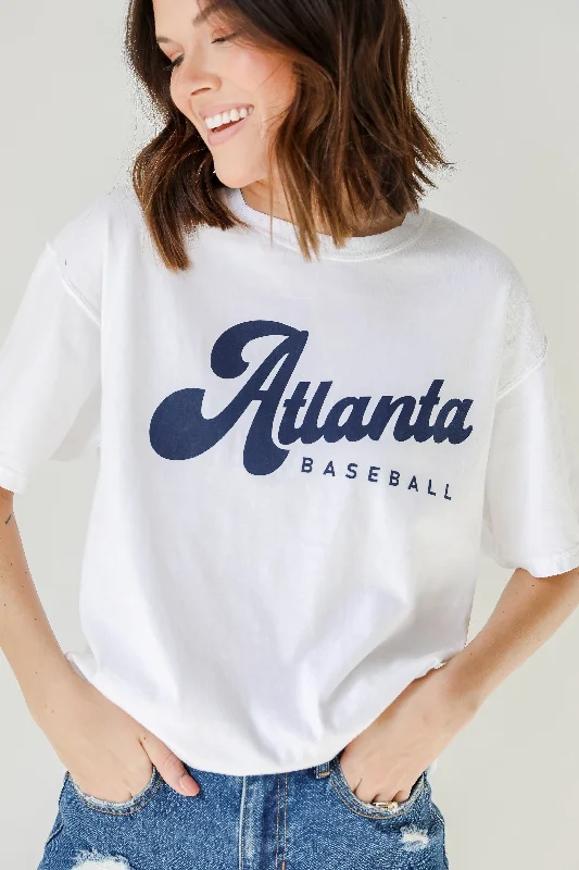 White Atlanta Baseball Tee