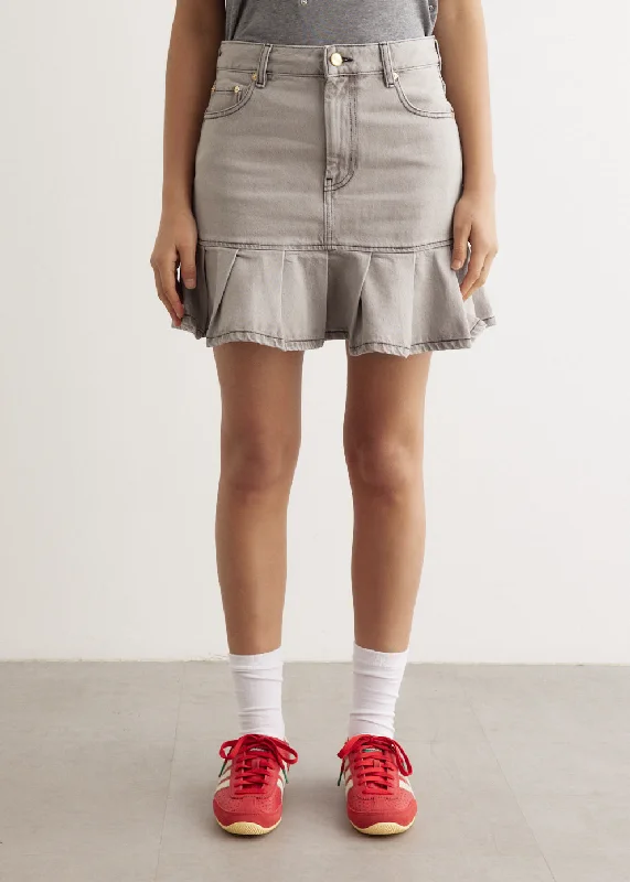 Future Denim Pleated Mini Skirt