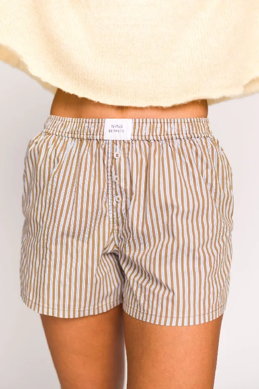 Brent Striped Boxer Shorts in Brown