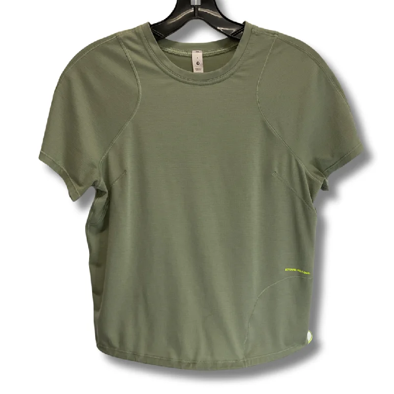 Athletic Top Short Sleeve By Lululemon In Green, Size: S