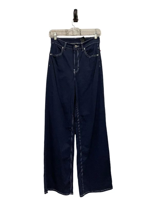 Jeans Wide Leg By Divided In Blue Denim, Size: 4