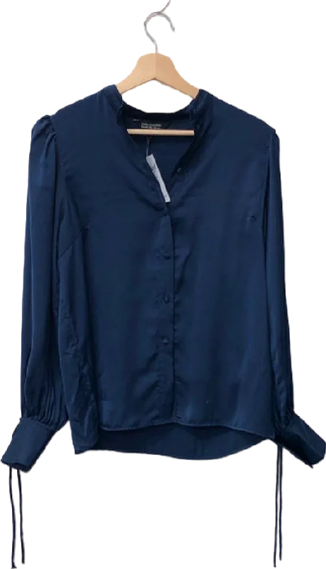 Friends Like These Millie Mackintosh Navy Blue Button-Up Blouse UK 8