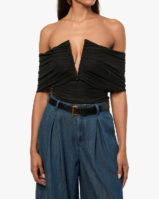 Ruched Off Shoulder Bodysuit