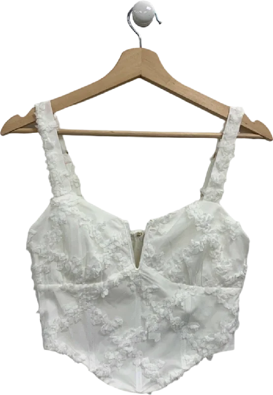 Sabo Luxe White Rose Top UK S