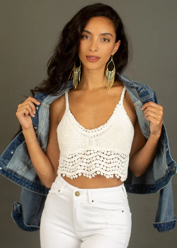 Sonnet Crochet Top in White