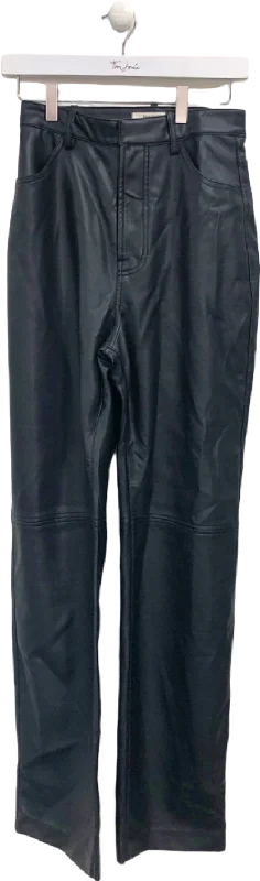 House of CB Black Faux Leather Trousers UK S