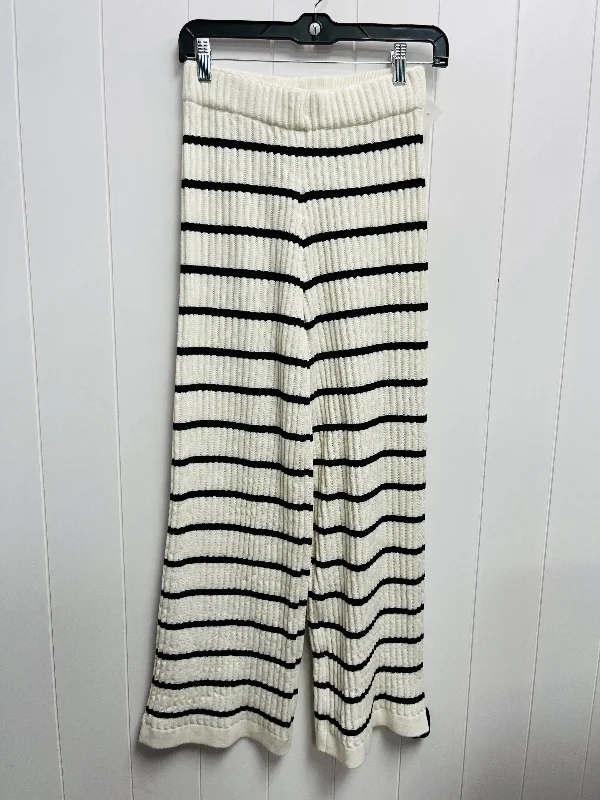 Pants Wide Leg By Shein In Black & Cream, Size: S