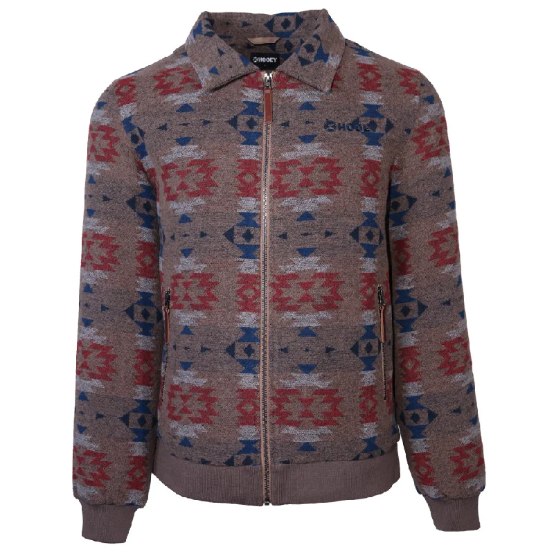 Hooey Bomber Jacket Tan/Red w/Aztec