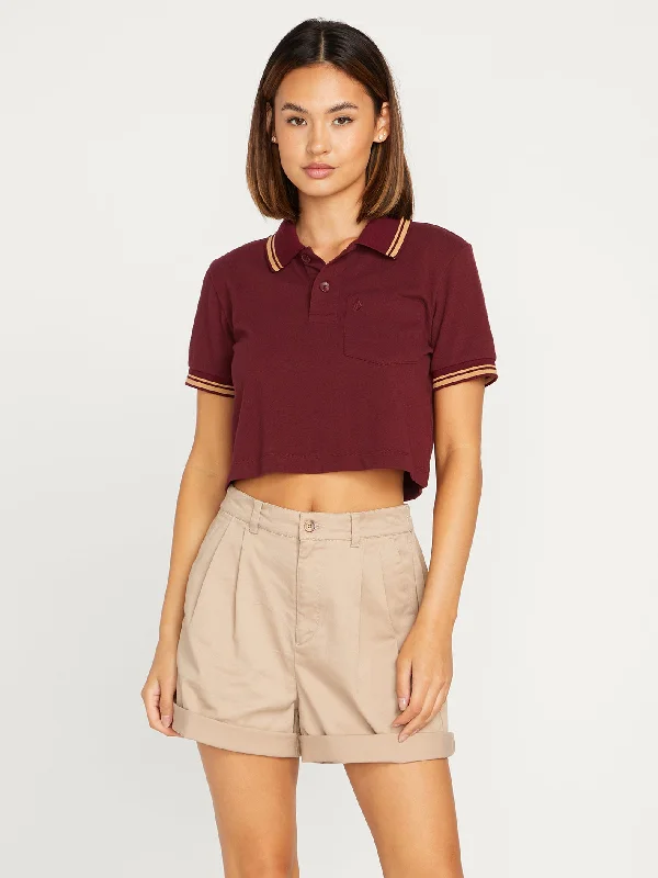 Poolup Polo Short Sleeve Shirt - Burgundy