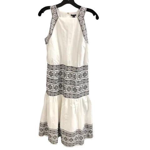 Dress Casual Midi By Ann Taylor In Black & White, Size: 2