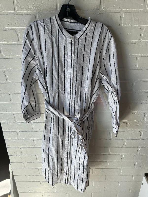 Dress Casual Midi By Banana Republic In Black & White, Size: M