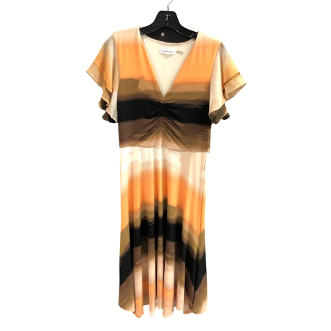 Dress Casual Midi By Calvin Klein In Multi-colored, Size: S