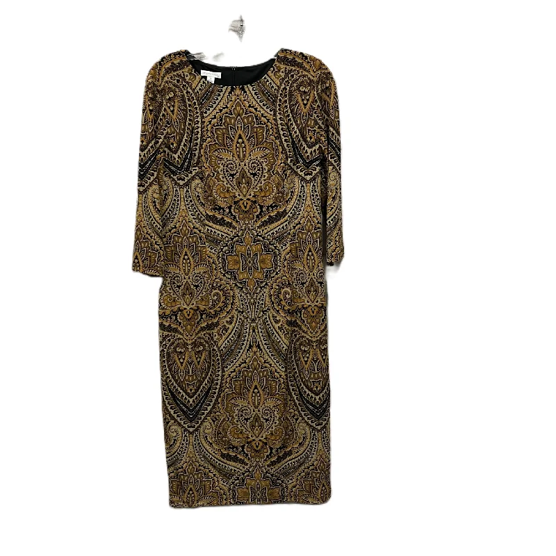 Dress Casual Midi By London Times In Brown, Size: L