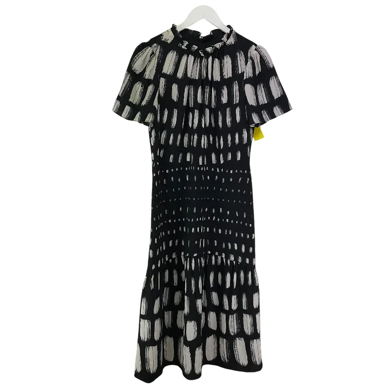 Dress Casual Midi By Maggy London In Black & White, Size: 10