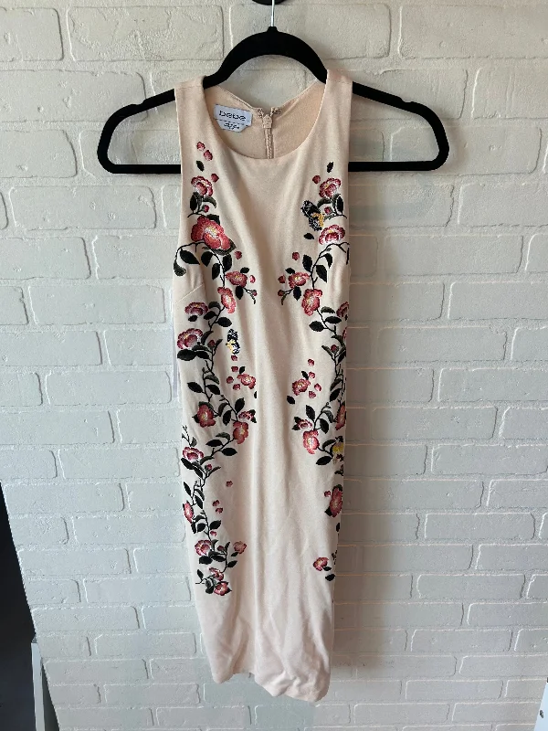 Dress Party Midi By Bebe In Peach, Size: Xs