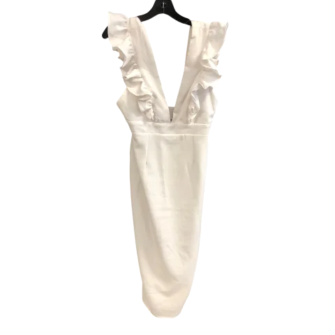 Dress Party Midi By RNWY  In White, Size: M