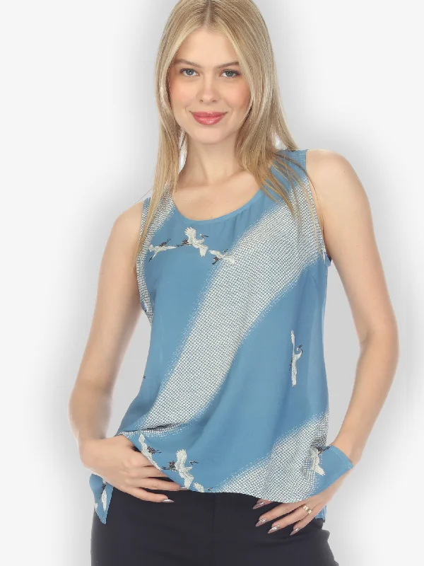 Shibori Flying Crane Tank Top