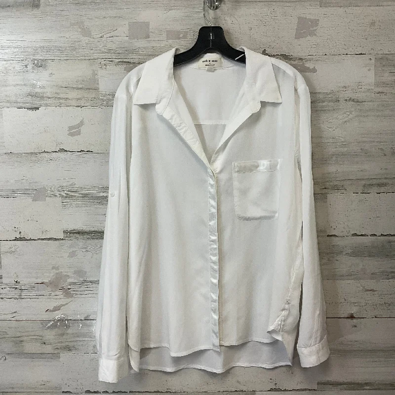 Blouse Long Sleeve By Cloth & Stone In White, Size: Xl