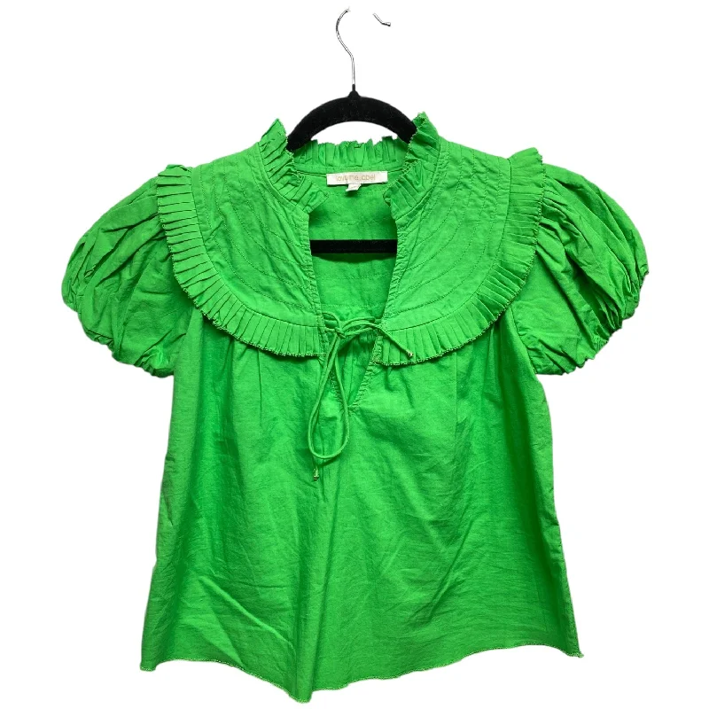 Blouse Short Sleeve By LOVE THE LABEL In Green, Size: Xs