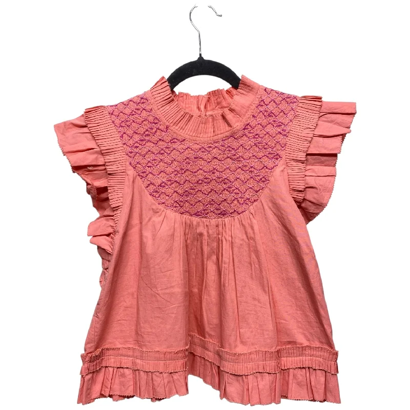 Blouse Short Sleeve By Cma In Orange & Pink, Size: S