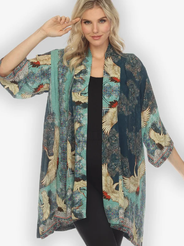 Crane Vintage Open Front Kimono