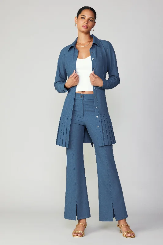 Pintucked Split Hem Pant