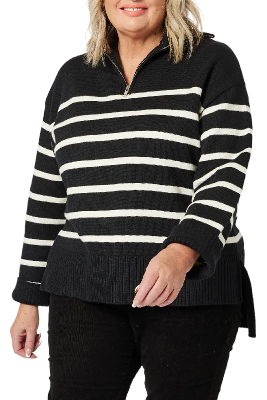 PALMA STRIPE ZIP KNIT - 44034GS