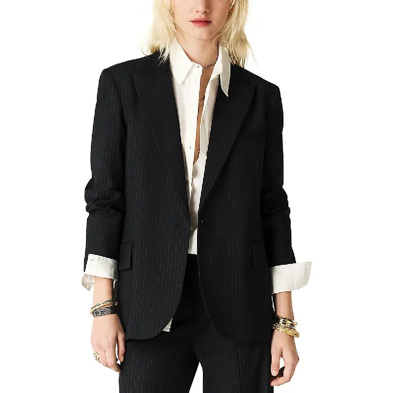 Payne Womens Wool Blend Suit Separate One-Button Blazer