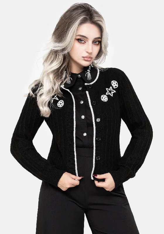 Pentagram Embroidered Cardigan