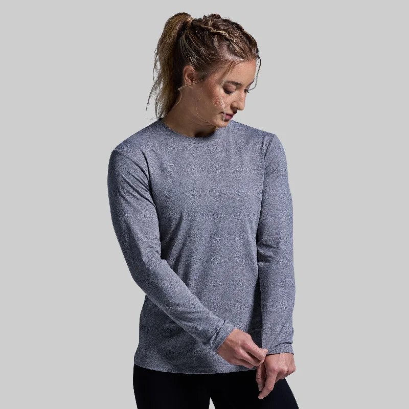 Women's BP Premium Basic Long Sleeve Crew (Heather Grey)